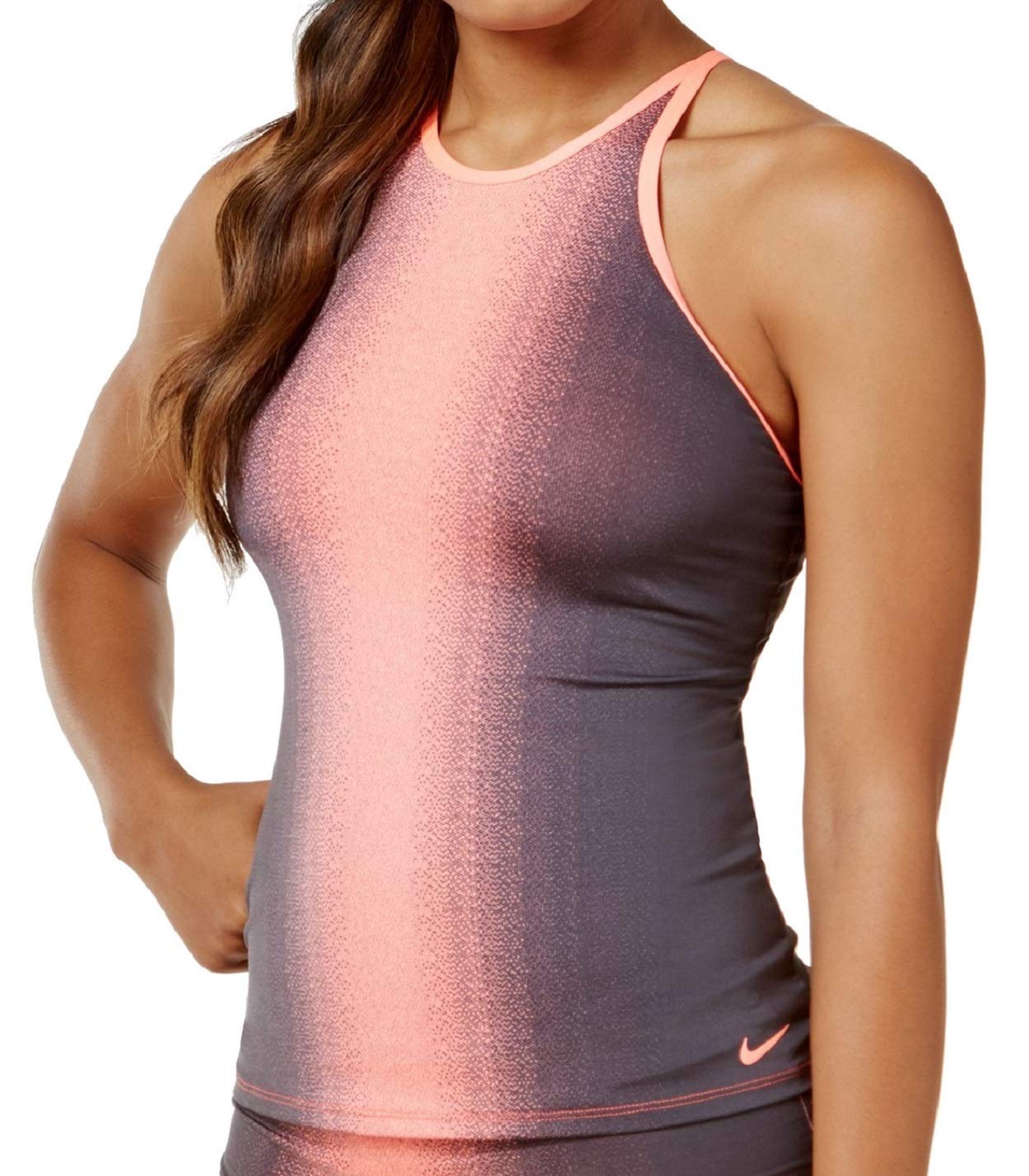 Nike Women's Ombre HighNeck CrossBack Tankini Top Women's Swimsuit