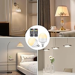 SCOPOW 2Packs E12 Rechargeable Light Bulbs with