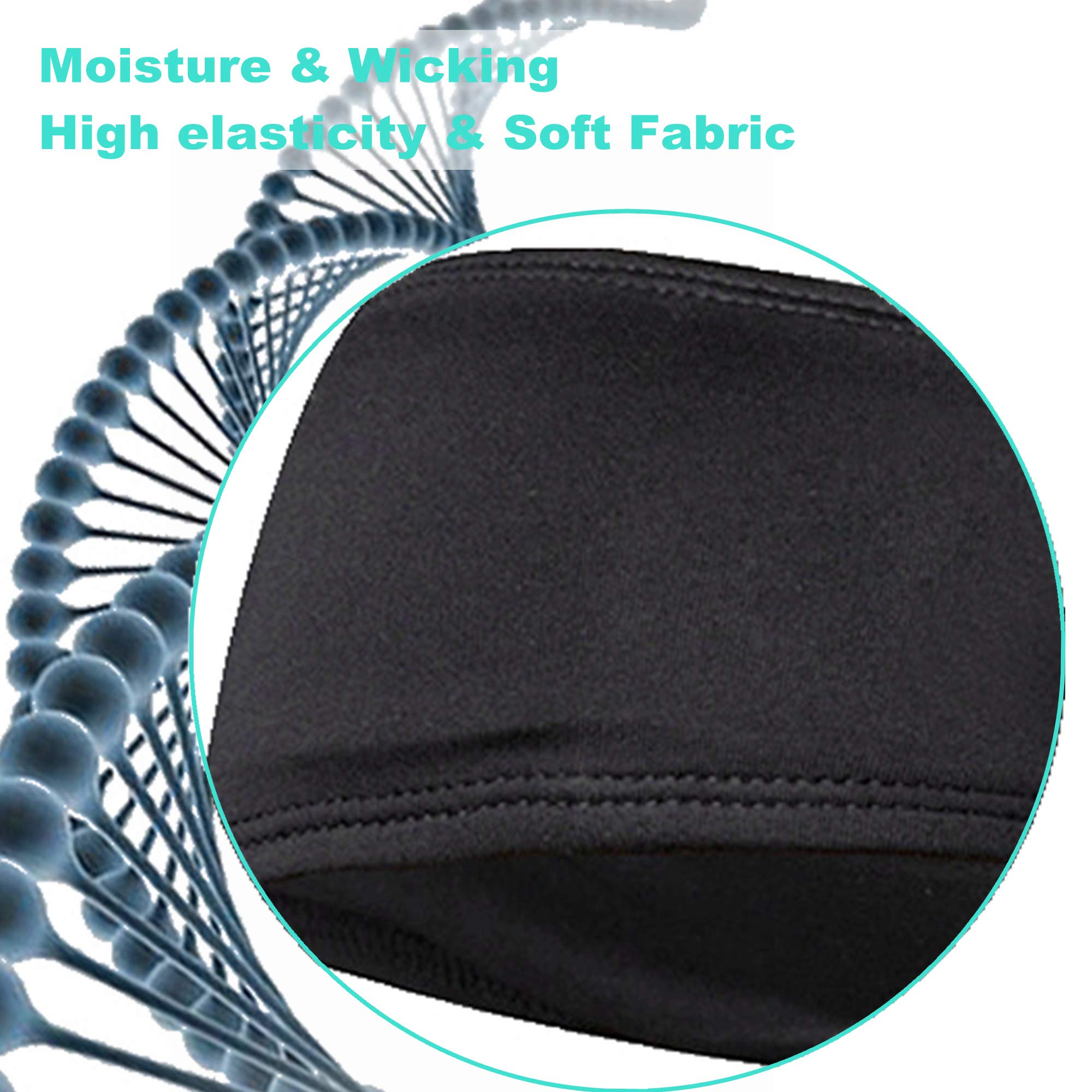 Black Running Headband 3 Pack Unisex Sport Yoga Headbands for Women & Men Moisture Wicking Workout Sweatbands for Fitness, Cross Training, Gym Exercise Athletic Wrap Bands