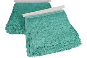Heartwish268 Fringe Trim Lace Polyerter Fibre Tassel 6inch Wide 10 Yards Long for Clothes Accessories Latin Wedding Dress DIY Lamp Shade Decoration Black White Red(Pea Green)