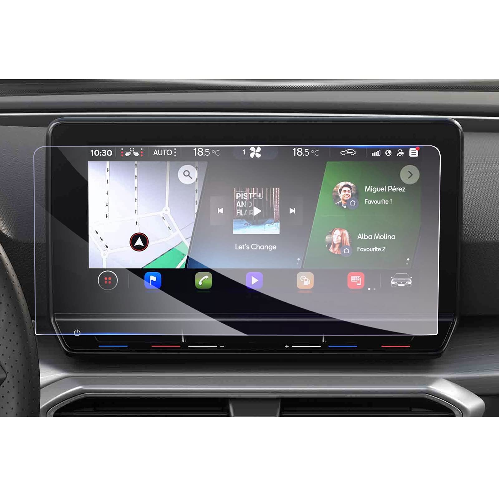 GAFAT 2020-2024 Seat Leon FR ST/Cuprα Leon 300 10" Navigation Protective Film, 10" Glass Screen Protector for Seat Leon MK4 5F KL ST FR 2023 Touchscreen, 9H Anti-Scratch [Not for 12" & New 12.9"]