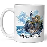 Minnesota State Ceramic Coffee Mug 11oz North Star State – Tea Coffee Mug with Comfortable Grip – Unique Travel Gift Cup for Office or Home – Vibrant Long-Lasting Print ID44991