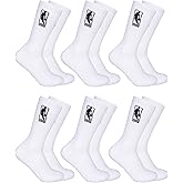 Ultra Game Youth NBA Official Athletic Cushioned Secure Fit Crew Socks - 6 Pack
