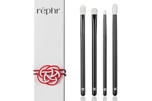 rephr The Core Eye Set – 4 Natural Goat Hair Makeup Brushes for Blending, Shading, Detail & Crease, Handmade in Kumano, Japan