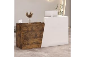 IEHFDCA Retail Reception Desk with Storage, Modern Checkout Counter for Store, Anti-Scratch Front Desk for Salon, Boutique, Cafe – Easy Assembly E 45.3" x 16.5" x 39.4"