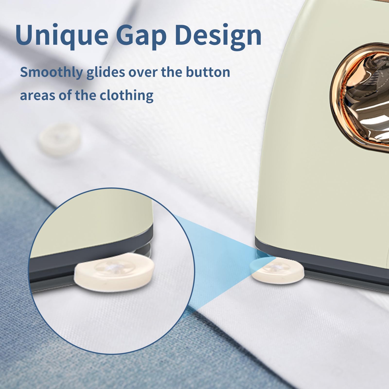 Portable Travel Steamer Iron for Clothes: Mini Handheld Garment Steam Ironing Machine for Clothing - Professional Small Size Hand Held Traveling Fabric Steamers for Wrinkle on Dress Shirt (Beige)