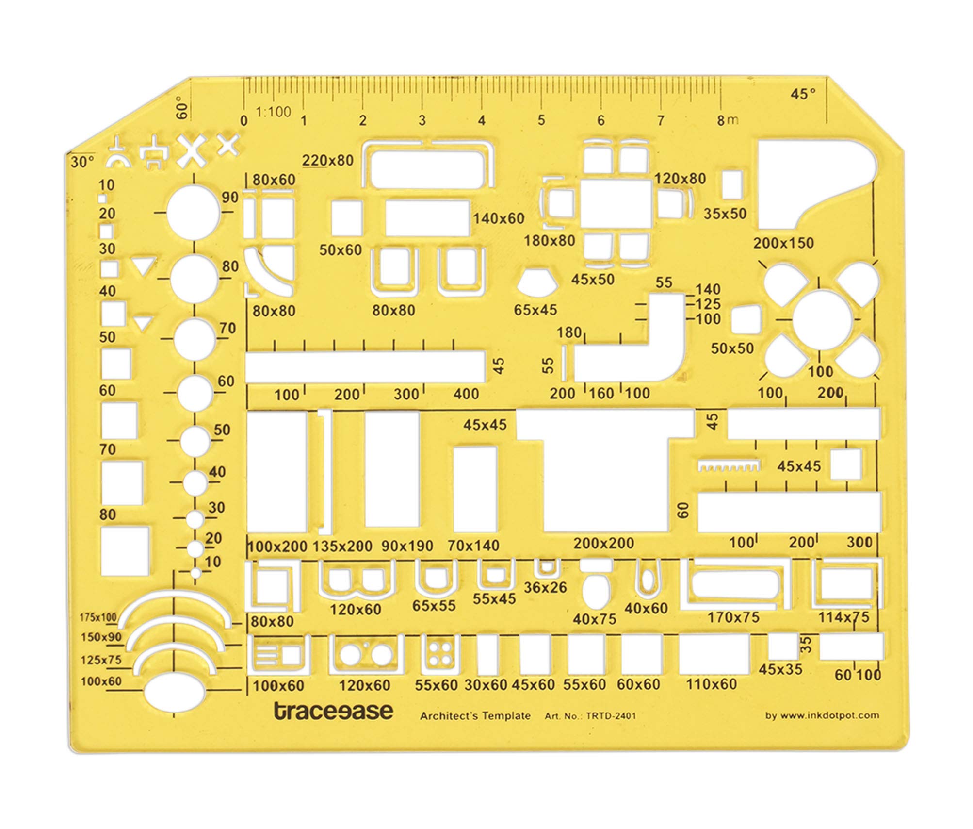 Traceease House Plan,Interior Design & Furniture Templates for Kitchen/Bed/Bath-Drafting Tools-Architecture Stencil