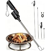Electric Bellows, Fire Blower, Electric Fire Blower, 2 in 1 Firepit Tools | Telescoping Fire Poker, Outdoor Bellows for Fire Pit, Hand Crank Blower for Fire, Suitable for Outdoor Campfire Camping.