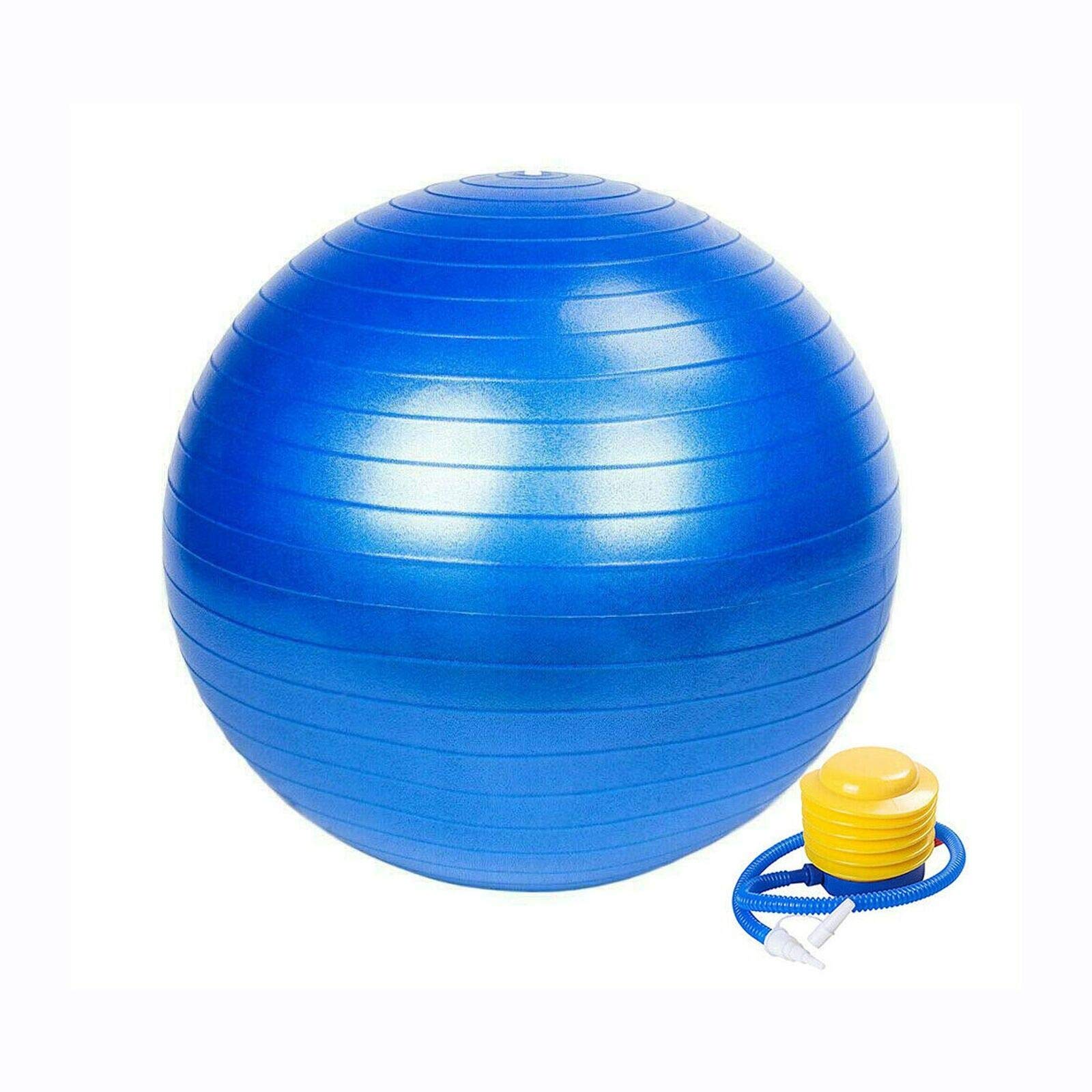 Boolavard Exercise Ball Fitness Ball, Anti-Burst Stability Ball with Quick Pump, Professional Balance Ball for Pilates, Yoga, Core Strength, Birthing Exercise (75cm, L, Blue)