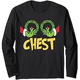 Chest Nuts Christmas Shirt Funny Matching Couple Chest Nuts Long Sleeve T-Shirt