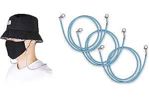 Allsense Fashion Leather Mask Lanyards Ear Pressure Relief Safety Holder Hanger with Hook for Adult Light Blue 3 Pack