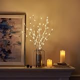 Eambrite 3 Pack White Birch Twig Lights 60 LED Pathway Stakes Outdoor Indoor view 5