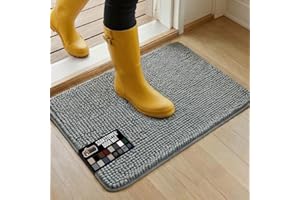 GORILLA GRIP Absorbent Soak Stopper Doormat, Rubber Backing Welcome Mat, Muddy Dog Paws Dirt, Washable Quick Dry Microfiber C