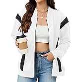 LURANEE Womens Zip Up Sweatshirts Jackets Long Sleeve Casual Bomber Coat Loose Outwear with Pockets