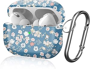 AirPods Pro Case Soft Protective AirPod Pro Case with Keychain [Front LED Visible] Shockproof TPU AirPod Pro Case Cover for Apple AirPods Pro Charging Case Little Flower
