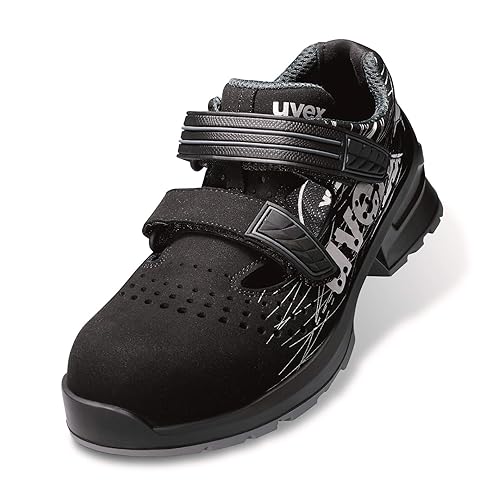 Uvex 1 S1 SRC Schwarze Sicherheitssandalen - sportliche, multifuntionale Arbeitssandalen - Größe 35-52