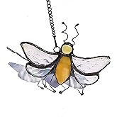 HUIMEIJU Stained Glass bee Window Hanging/Tiffany Glass Decorative Pendant, Birthday Gifts for classmates, Colleagues, Family, Children, car Pendants, Garden Decorations