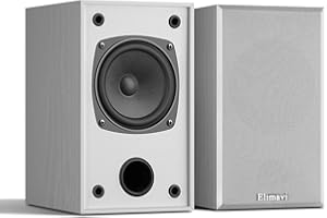 Elimavi 30W*2 Passive Bookshelf Speakers for Record Players and Home Theater Systems, Midrange and High-Frequency Stereo Speakers, Indoor Rear Surround Speakers, Requires a Receiver or Amplifier,White