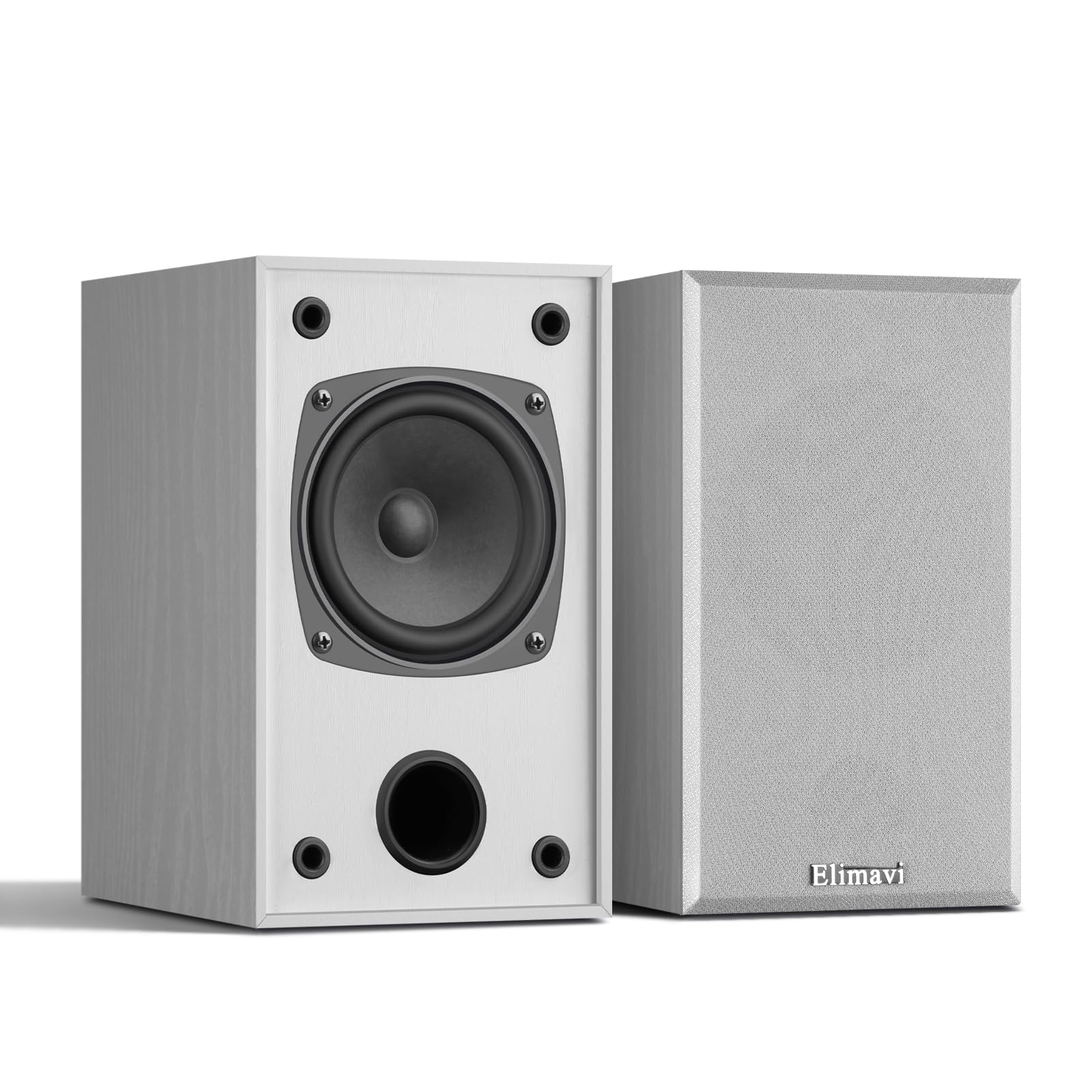 Photo 1 of Elimavi 30W*2 Passive Bookshelf Speakers for Record Players and Home Theater Systems, Midrange and High-Frequency Stereo Speakers, Indoor Rear Surround Speakers, Requires a Receiver or Amplifier,White