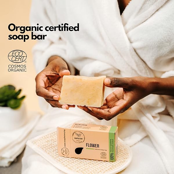 SOAPFACTORY ORGANIC SOAP BAR WITH PATSCHULI AND YLANG YLANG FOR FACE AND BODY, 100% NATURAL FACIAL CLEANSER, ORGANIC CERTIFIED, VEGAN, CRUELTY FREE, HANDMADE, 3.88 OUNCE