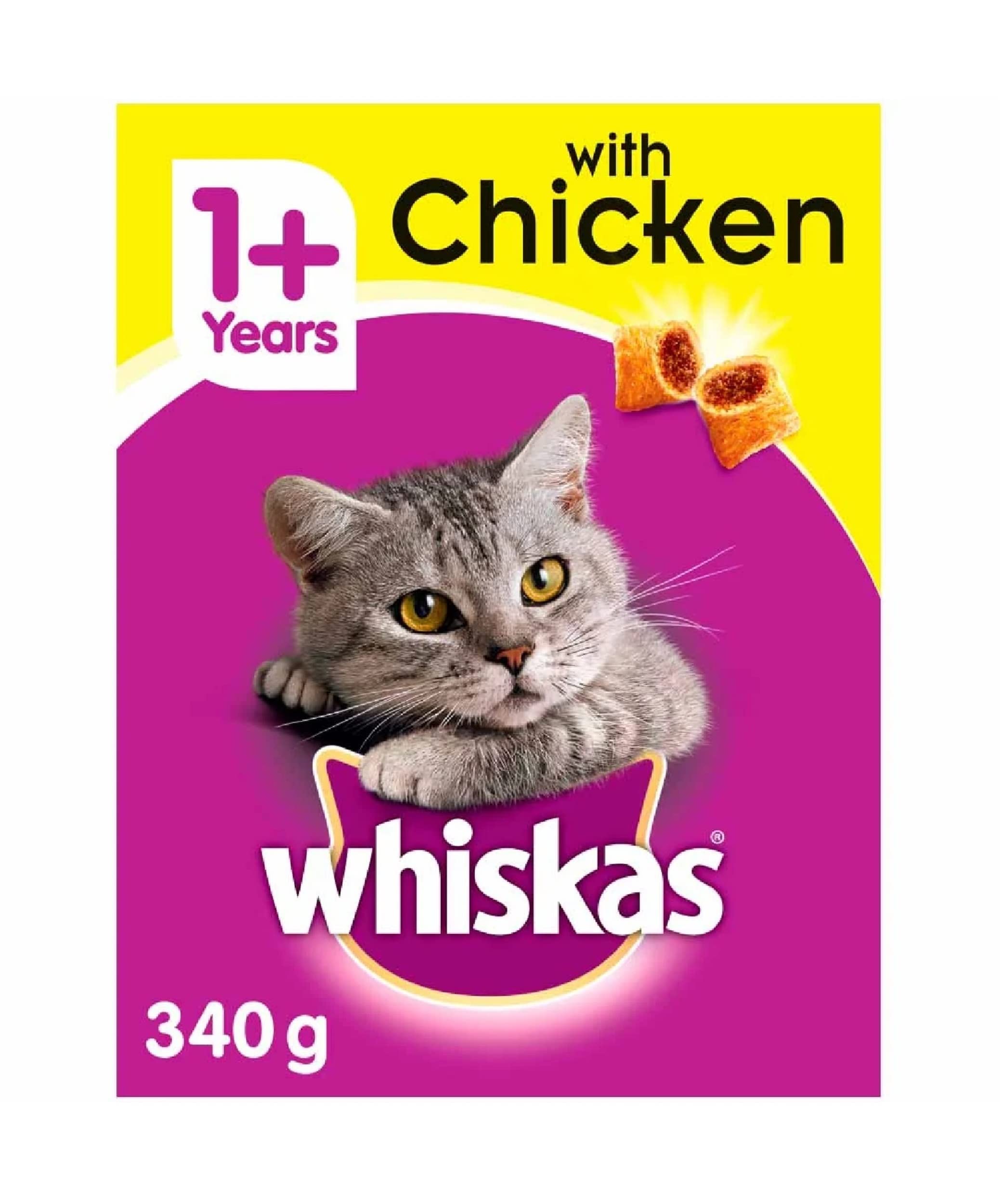 Whiskas 1+ Years Cat Complete Dry With Chicken, 340 G