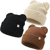 Baby Beanie Winter Knit Hat with Bear Ear for Infant Toddler Boys Girls Children Soft Knitted Hat Skull Cap