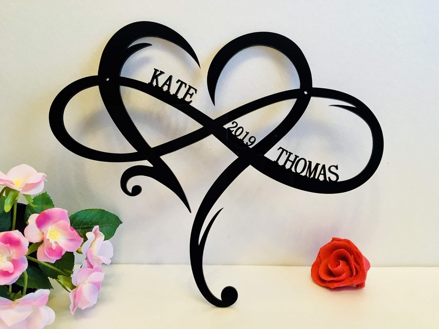 Art & Designs Personalized Infinity Symbol Custom Heart Names Est Year