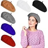6 PCS Beret Hats, Woolen Blend Beret Caps, Classic Design in Multiple Colors, Comfortable and Stylish Headwear, Ideal for Gifting and Everyday Use