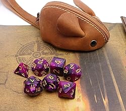 CREEBUY 7Pcs DND Dice Set Black Purple RPG