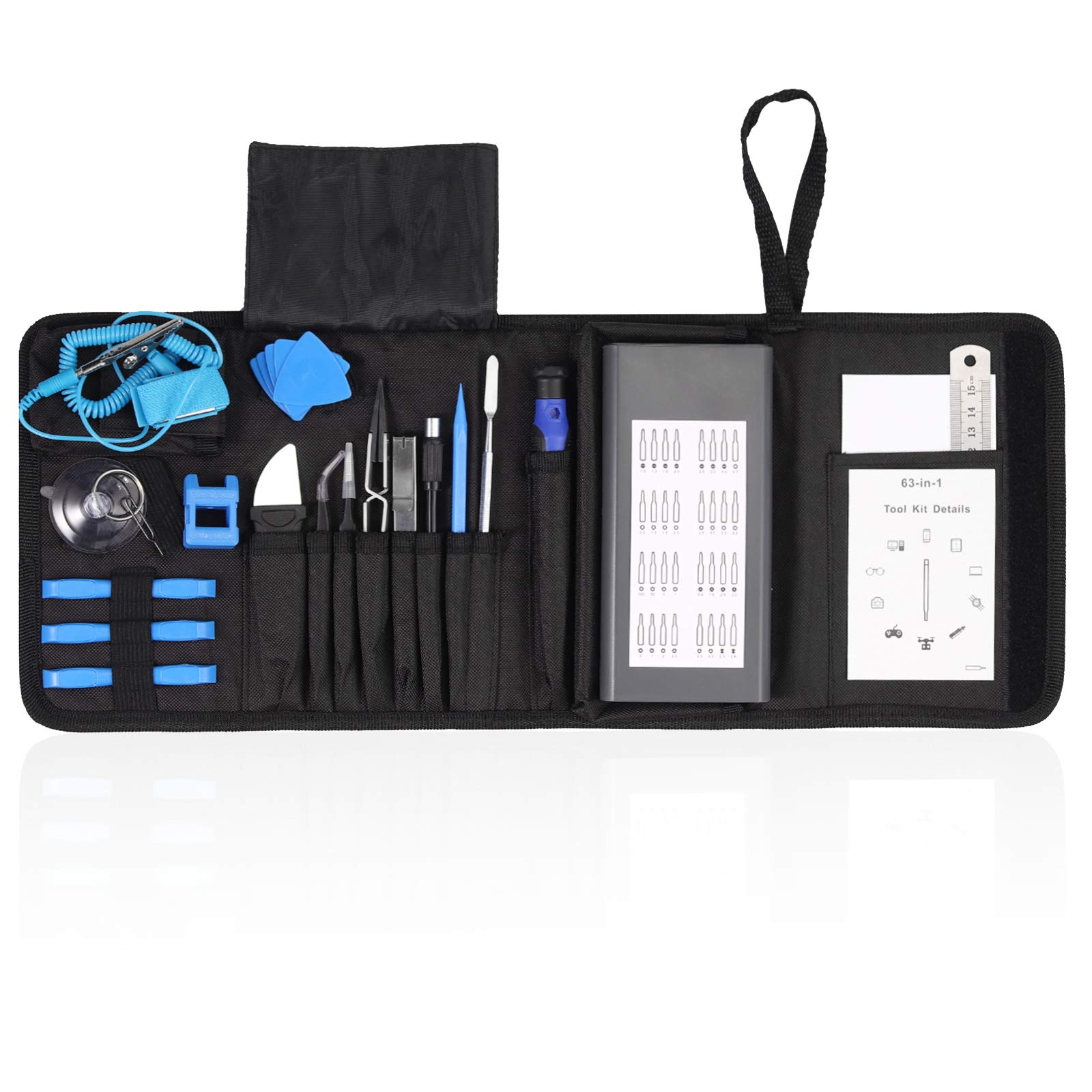 Justech 88 in 1 Precision Screwdriver Set Screwdriver Repair Tool Kits Screwdriver Bit Aluminum Holder for PC Phone Watches Laptop MacBook iPad Repairing