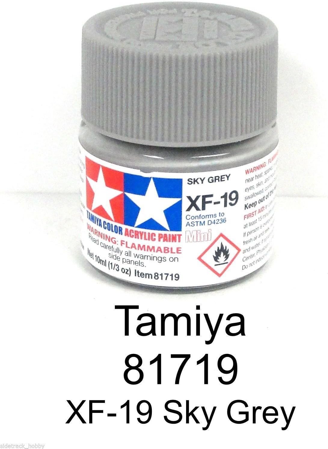 Tamiya 81719 XF-19 Flat Sky Grey 1/3 oz Acrylic ``Mini`` Paint Bottle ,#G14E6GE4R-GE 4-TEW6W290496