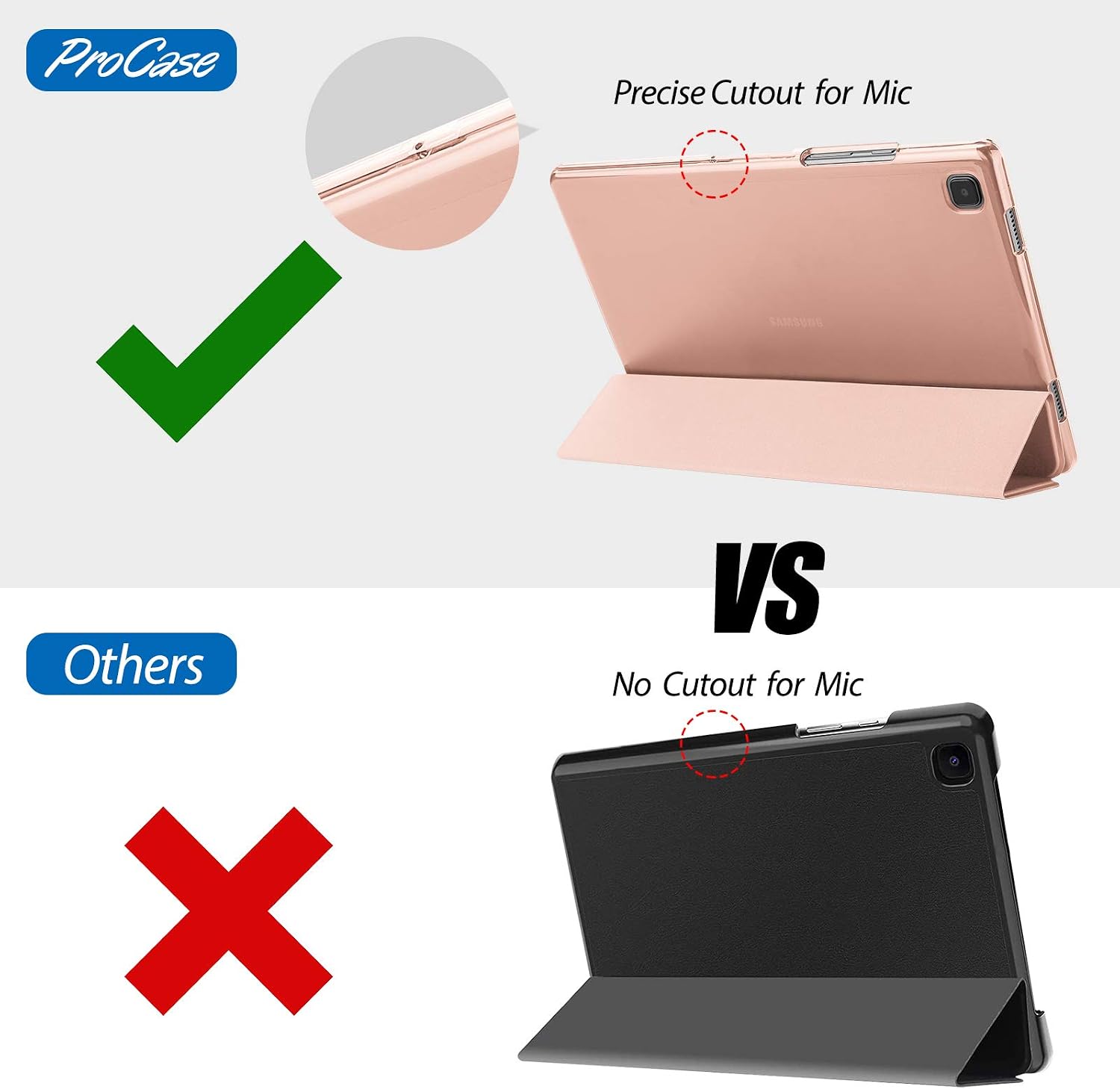 ProCase Cover for Galaxy Tab A7 10.4” Case 2022 2020(SM-T500/ T503/ T505/ T507/T509), Slim Lightweight Protective Hard Cover -Rosegold - Image 3