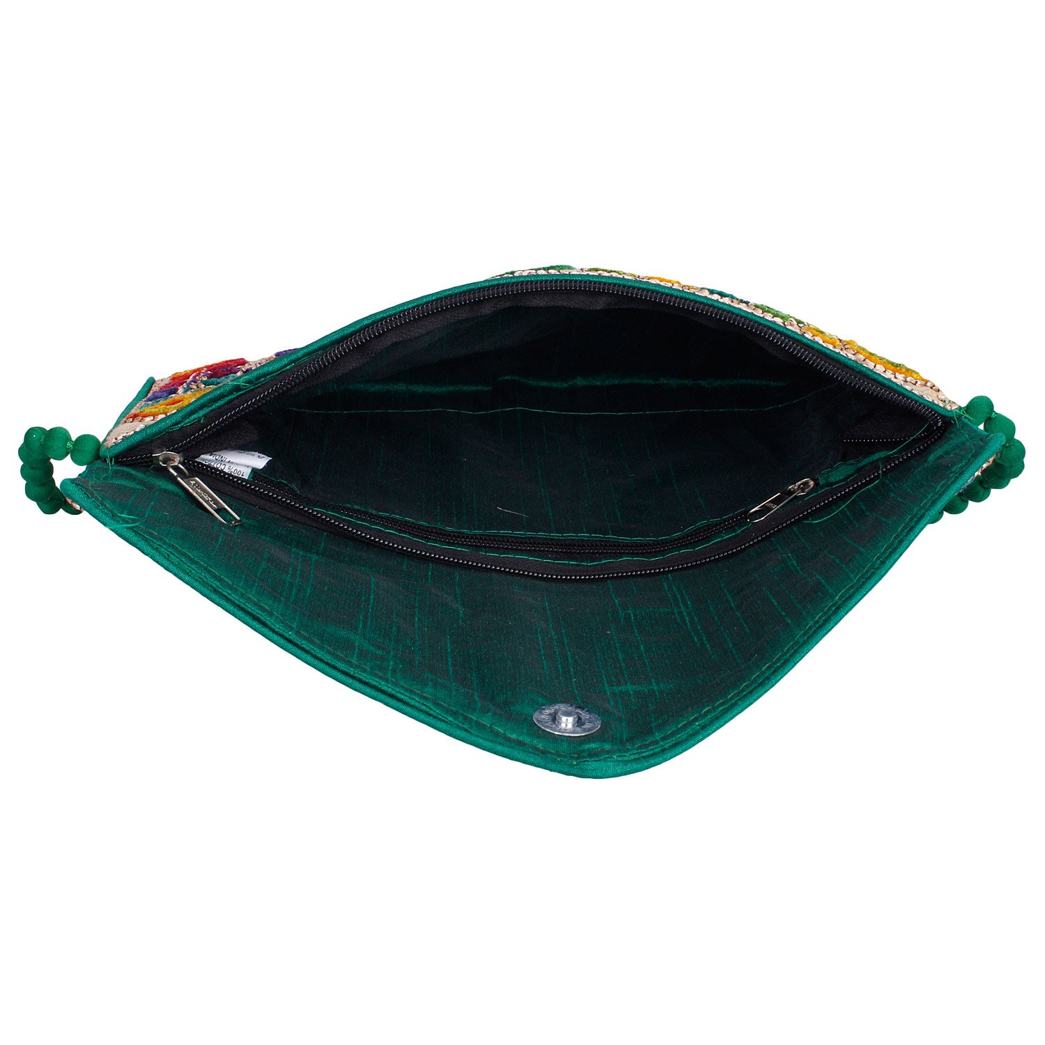 aaditri international women's rajasthani jaipuri art satchel bag(green_aaditri international)