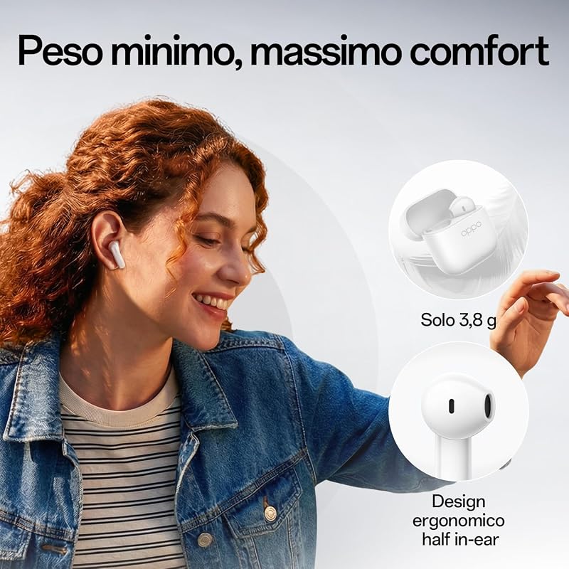 Enco Buds3 Auricolari In-Ear Wireless, Bluetooth 5.4, IP55 Impermeabile, 48 h Batteria, AI Translation, 47ms Modalità Gaming, Bianco — foto 2 di 7