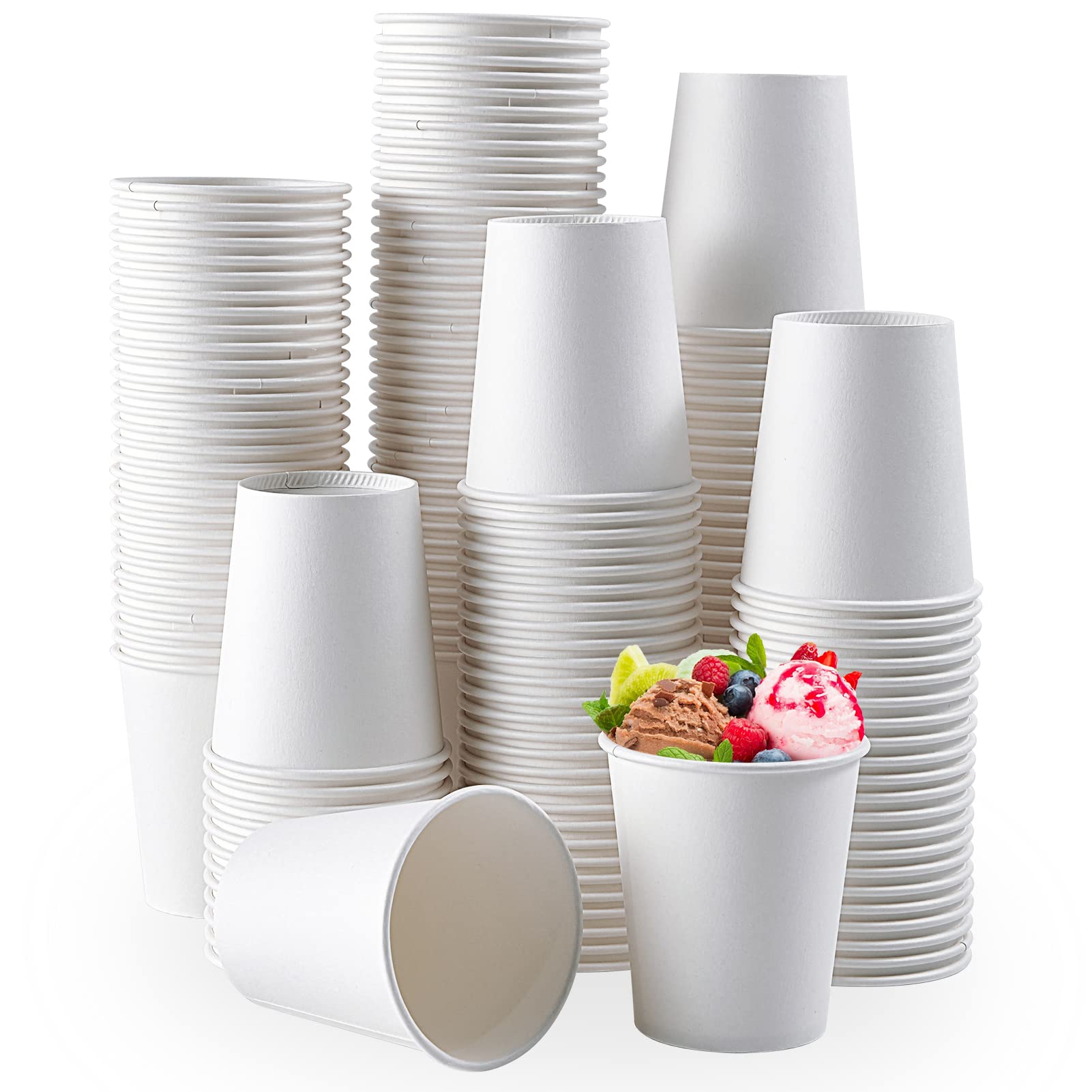 Photo 1 of TV TOPVALUE 600 Pack 5 oz Paper Cups, Disposable Bathroom Mouthwash White Hot Drinking Cups for Home, School and Office
