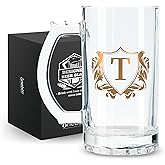 Onebttl Personalized Beer Gifts for Men - 17 oz Heavy Beer Stein Mug with Handle for Boss as Birthday Christmas Gift - T