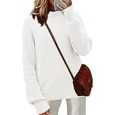 Zeagoo Women's 2025 Fall Turtleneck Sweaters Trendy Loose Long Sleeve Knit Pullover Jumper Tops