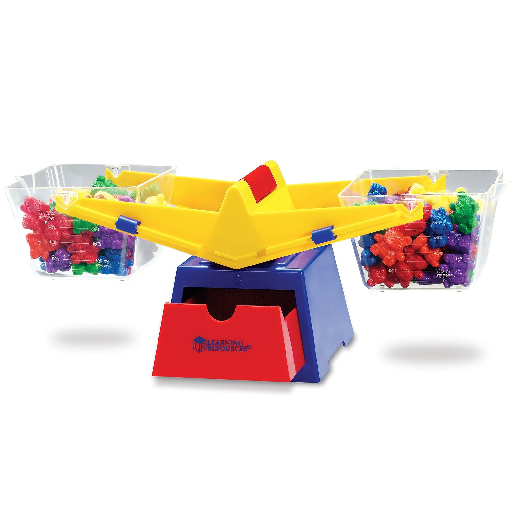Learning Resources (UK Direct Account LER0779 Resources Three Bear Family Primary Bucket Balance Maths Classroom Supplies for Learning Weighing, Measuring, & Size Comparison, Multicoloured