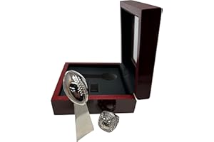 Express Medals Champion Football Trophy and Championship Ring with Gift Award Box Tournament Set Fantasy Presentation