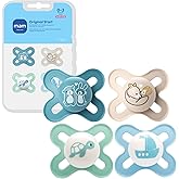 MAM Original Start Baby Pacifiers 0-3 Mths Skin Soft Silicone, 4 Pack | Developed With Medical Experts Especially For Smaller Newborn Mouths, Easy To Clean, BPA-Free, Made In Europe