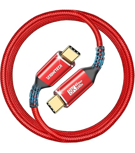 IVANKY Lot de 2 câbles Thunderbolt 4 certifiés Intel Thunderbolt USB-C vers USB-C, prend en charge le chargement de 240 W/écran 8K/40 Gbit/s, câble USB C Thunderbolt 4/3 pour iPhone 16/15, MacBook