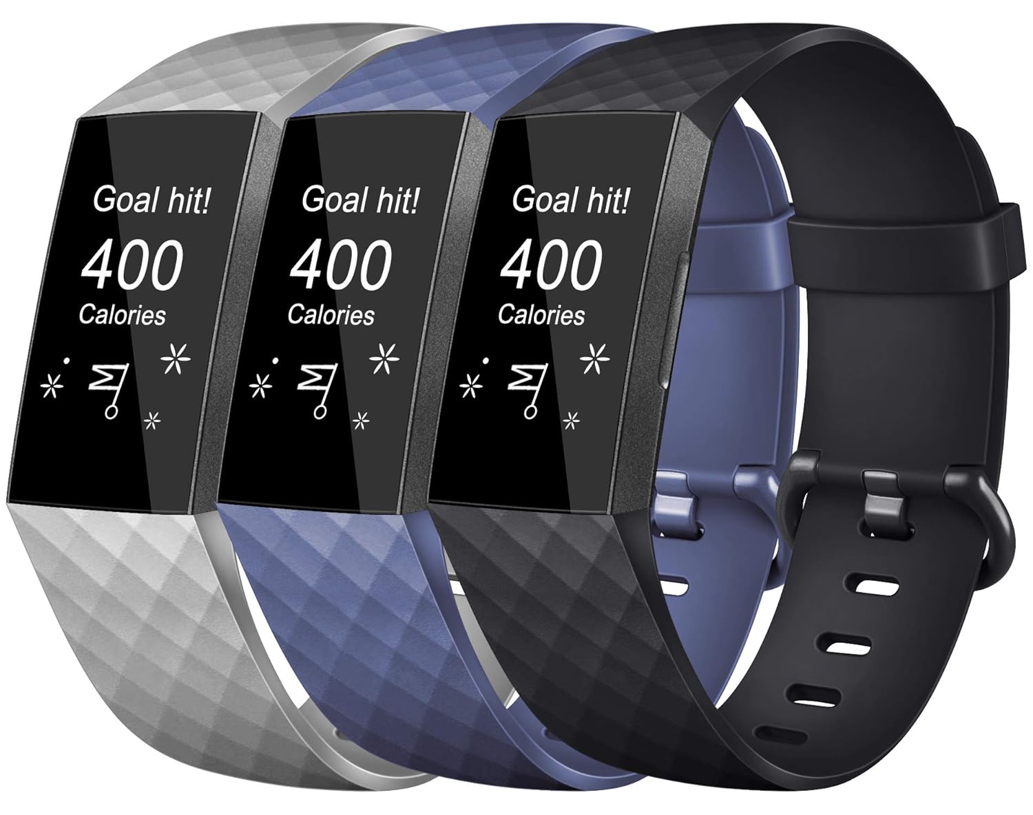 Tobfit Bands Compatible with Fitbit Charge 3, Classic Sport Wristbands