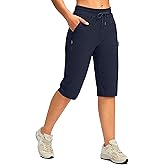 G Gradual Women's 15'' Long Shorts Below The Knee Hiking Cargo Capris Stretch Quick Dry Bermuda Shorts for Women with Pockets