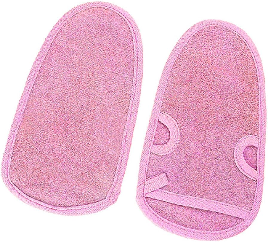 Shower Gloves Bath Exfoliating Towel - Body Scrubber Wash Skin Bath Gloves Bath Mitts Scrubs for Loofah Shower Body Spa Massage - Dead Skin Cell Remover - Foam Bath Resistance (Pink)