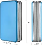 LIOVODE 96 Capacity CD Case Holder Sky Blue Hard Plastic Protective Wallet view 7