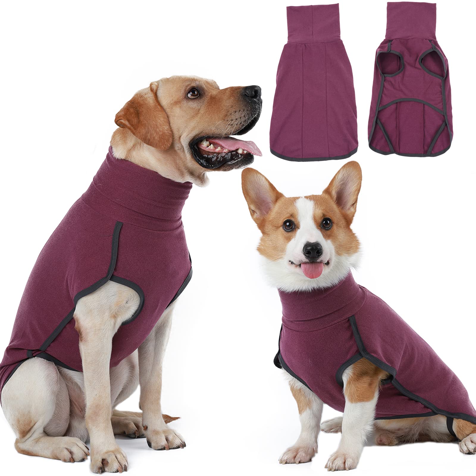 Hjyokuso Dog Jumper Fleece Vest Sweater, Warm & Lightweight Pullover Pajama Coat, Autumn Winter Cold Weather Puppy Clothes Jacket for Small Medium Large Dogs (Red XS)