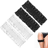 oruola 4pcs Leg Garters for Thigh,Garter Belts,Soft Skin-Friendly Elastic Leg Garters, Wrinkles Sleeve Garter,for Women's Skirts and Shorts,for Birthdays, Valentine's Day,White, Black
