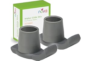 NOVA Medical Products Walker Glide Skis, Universal Fit, One Pair, Gray, 2 Count (Pack of 1)