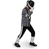 Nodkim Disco Costume Kids 80s Sequin Pop King Dance Star Halloween Party Cosplay Outfit for Boys
