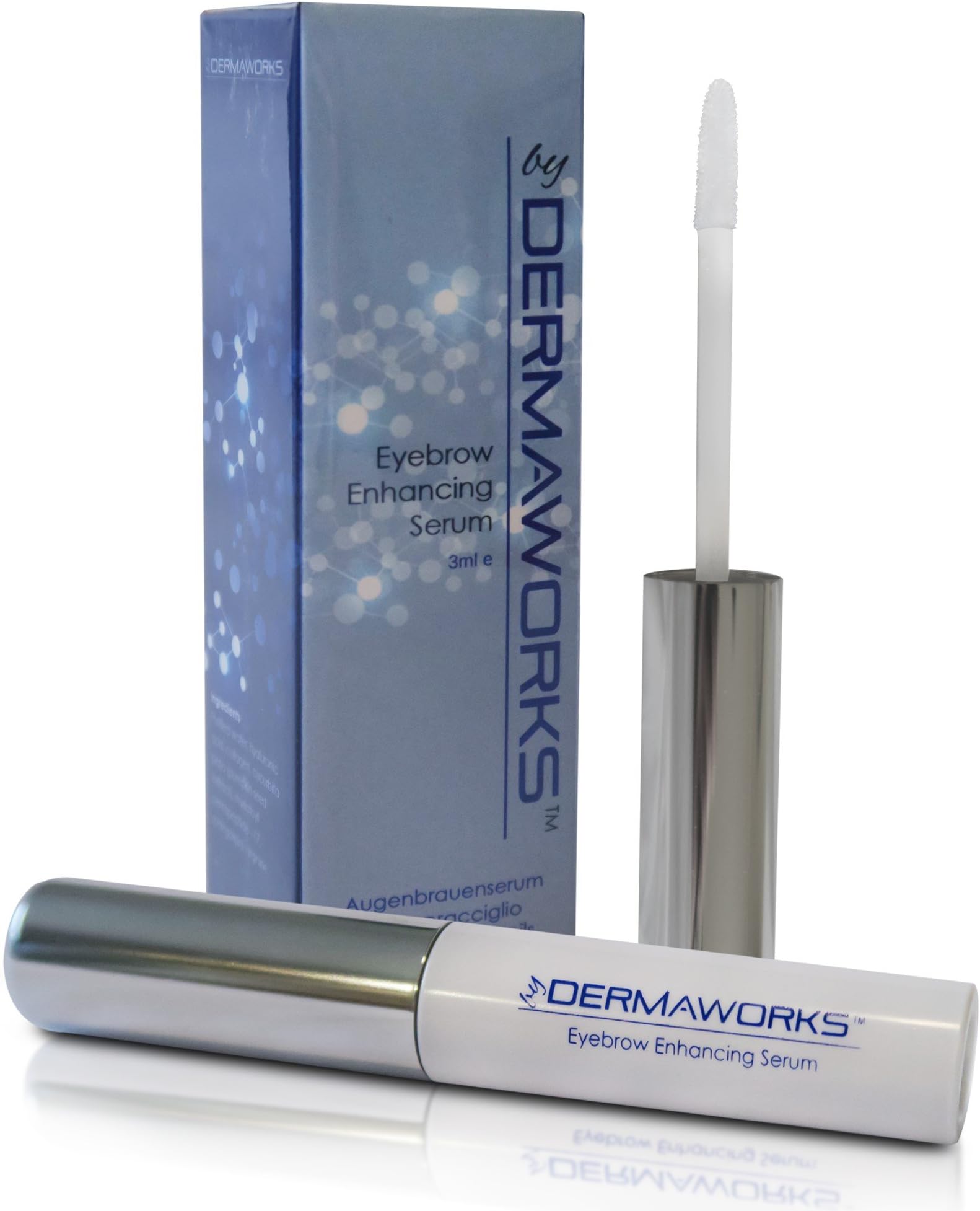 DERMAWORKS Eyebrow Growth Enhancing Serum - Grow Stronger, Fuller, Thicker, Healthier, Shapely Eyebrows. Repair and Regrow Weak and Overplucked Eyebrows